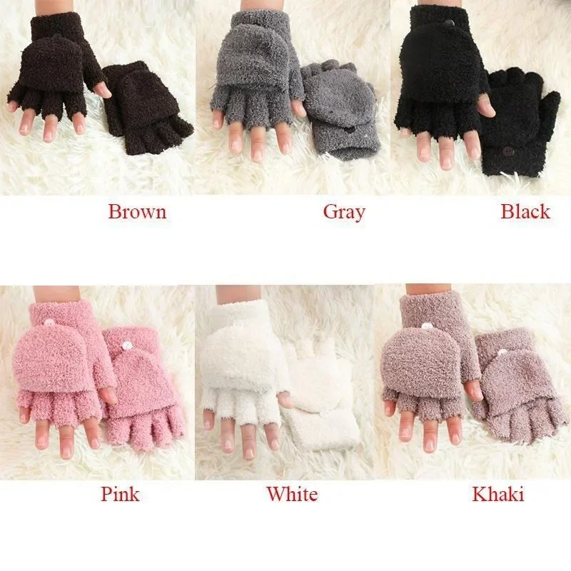 6-kleuren fietsen buitenhandschoenen damesmode handpolswarmer winter vingerloze zachte handschoenen