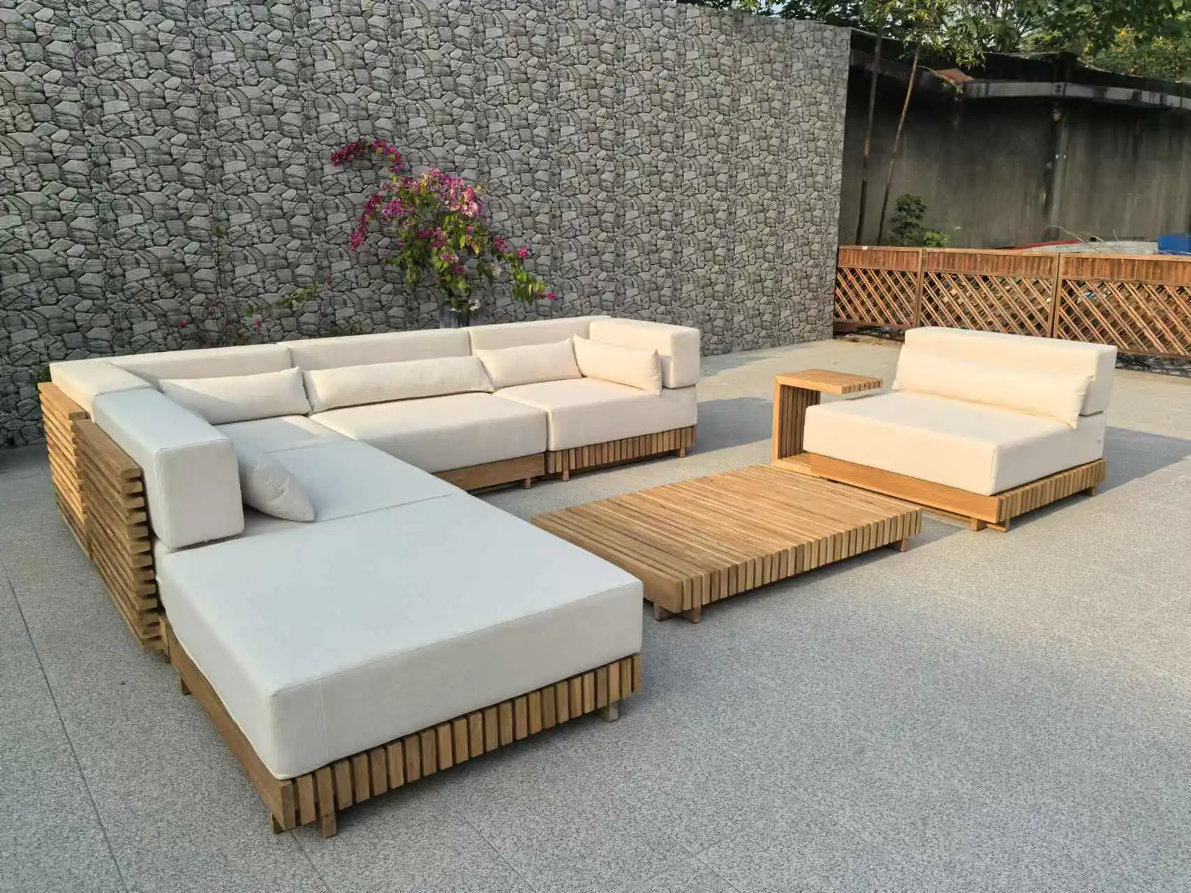 

Элитный комплект садовой мебели из тика для террасы: диваны и кресла из алюминия для вилл, курортов и балконов