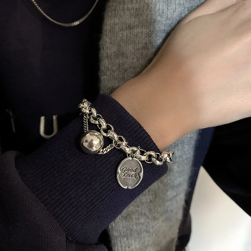 Vintage Dicke Ketten-Armbänder für Frauen Mode Perlen-Herz-Charm Strang-Armband Punk Ästhetischer Schmuck Party-Geschenk – Detail 5