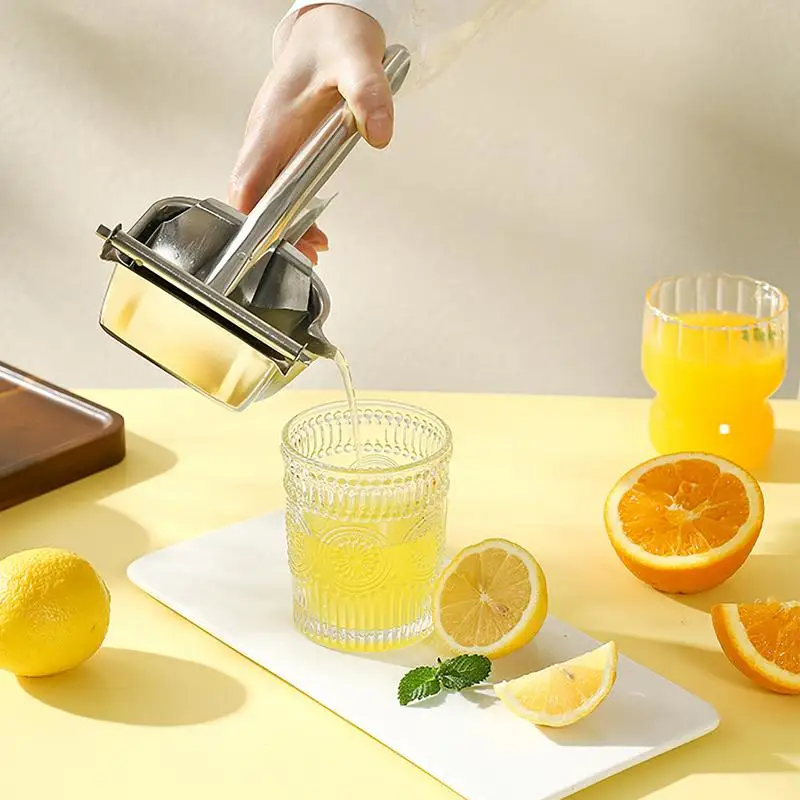 

Manual Fruit Juicer Stainless Steel Fruit Juicer Squeezer Hand Juice Extractor With Built-in Porous Filter For Oranges Grapes