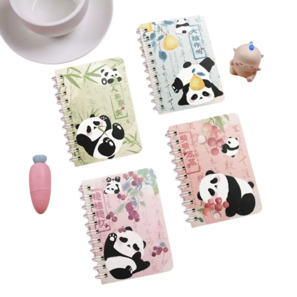4Pcs/Set Kawaii Cute Capybara Notebook Line Circle Cartoon Coil Notebook 80 Sheets Daily Notes Exam Preparation