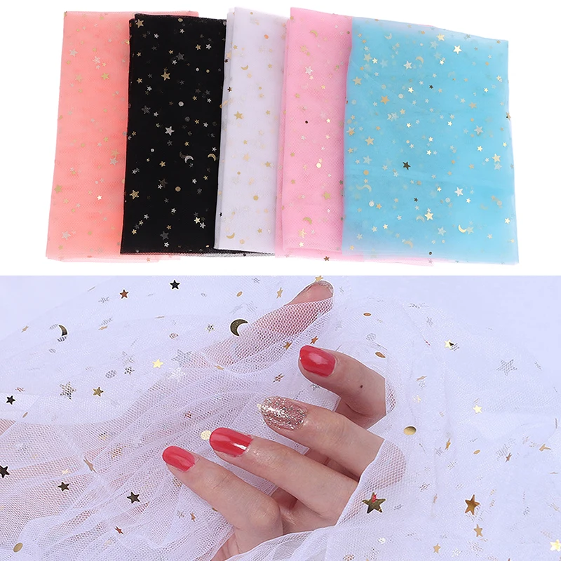 Nail Photos Shooting Props Gauze With Stars Moon Photography Background Tulle Items Fotografia Backdrops Decoration Materials