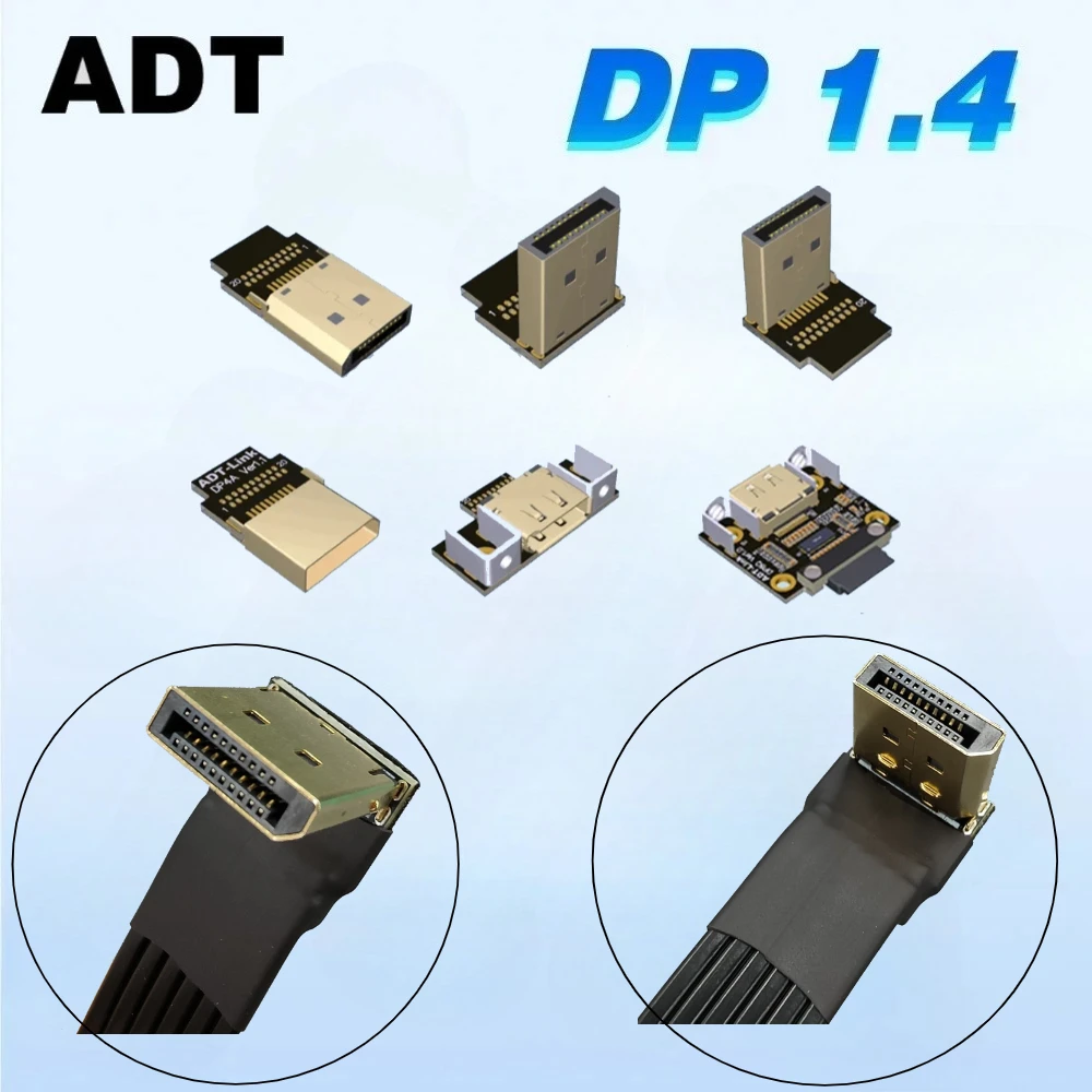 

Ribbon DisplayPort 1.4 1.2 Cable 4K HDR 165Hz DisplayPort Adapter For Video PC Laptop TV DP To DP 1.4 Displayport Extension Cord