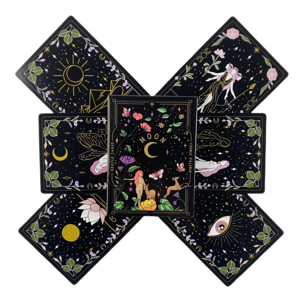 

Wisdom Tarot Edition Cards English Divination Board Deck Edition Versions Playing Game Black Moon Oracle Cards Game