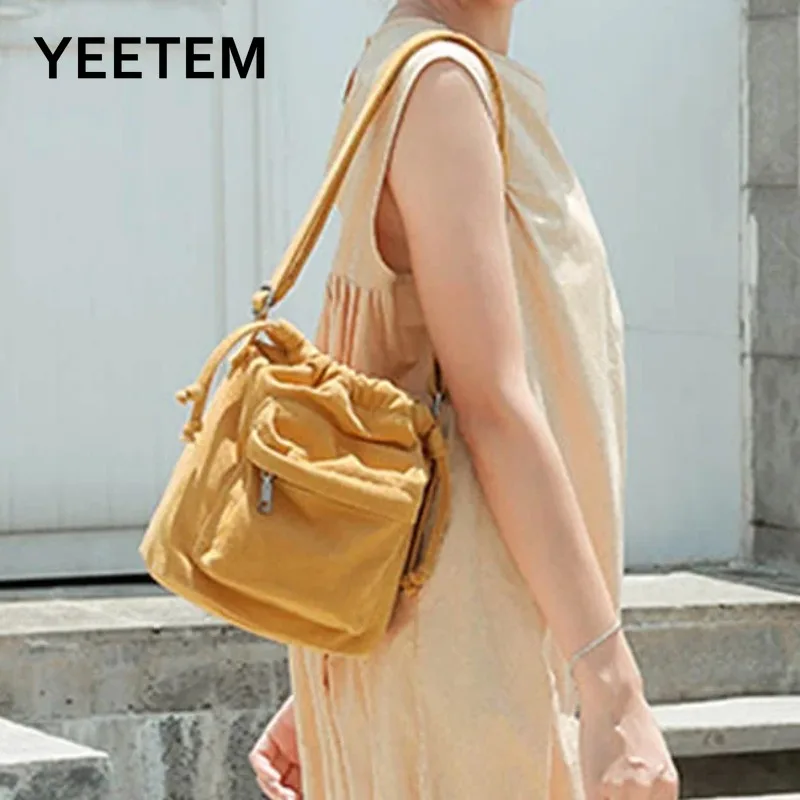 

New Canvas Bags South Korea Single Shoulder Cross-body Bag for Women's Ins Versatile Hand Held Canvas Bags