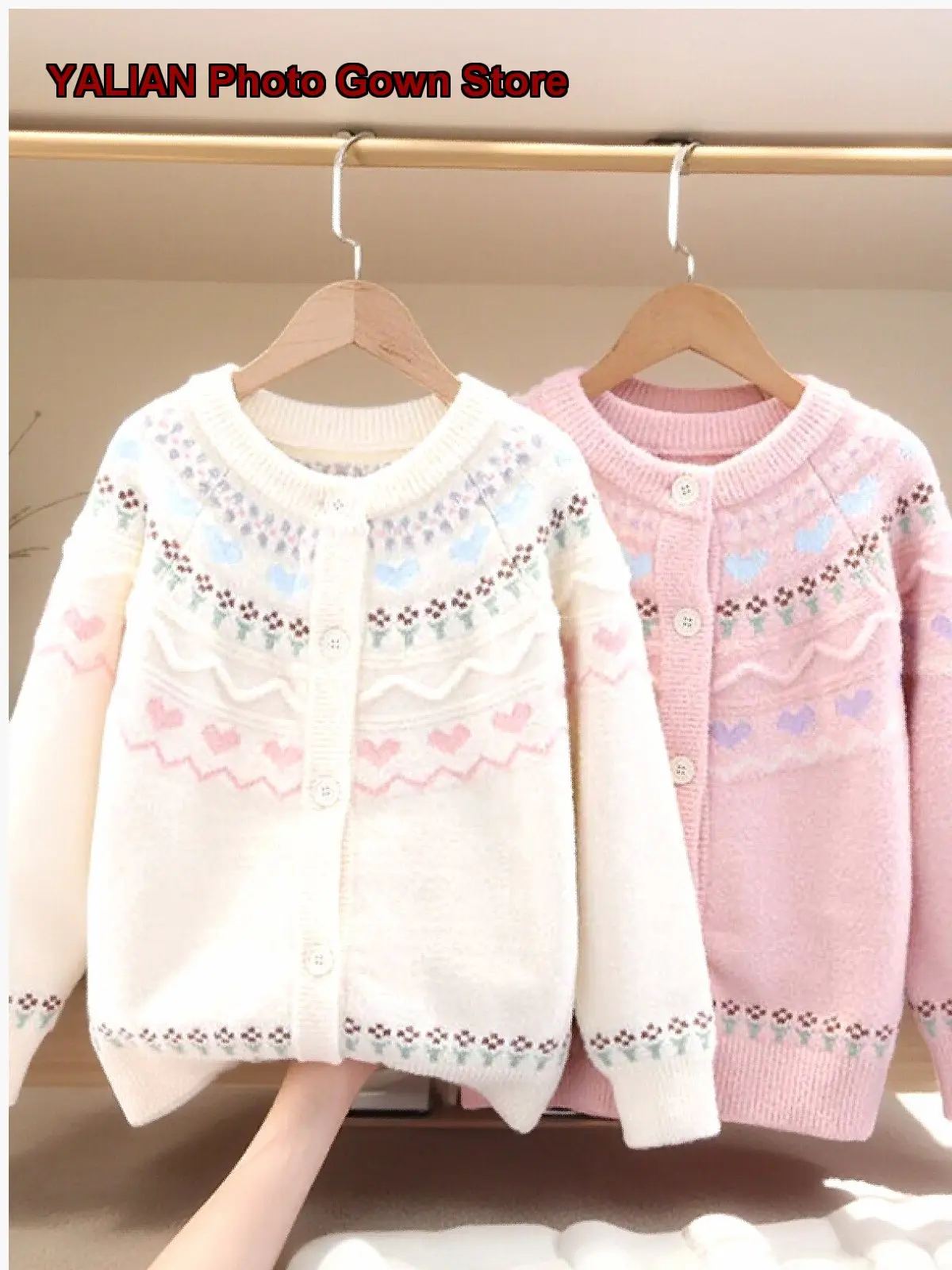 Girls Cardigan Kids Autumn Winter Round Neck Knit Top Stylish Older Kids