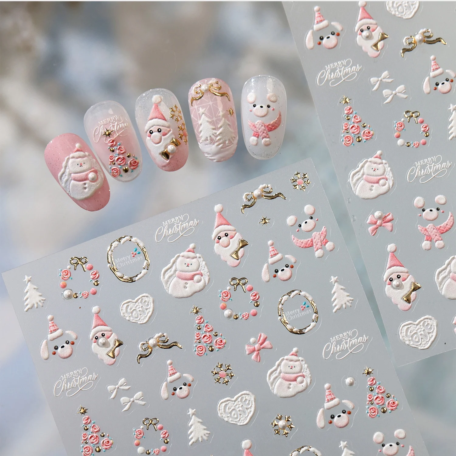Stiker Seni Kuku 5D Natal Musi - Nail Art Xmas ulasan dan harga