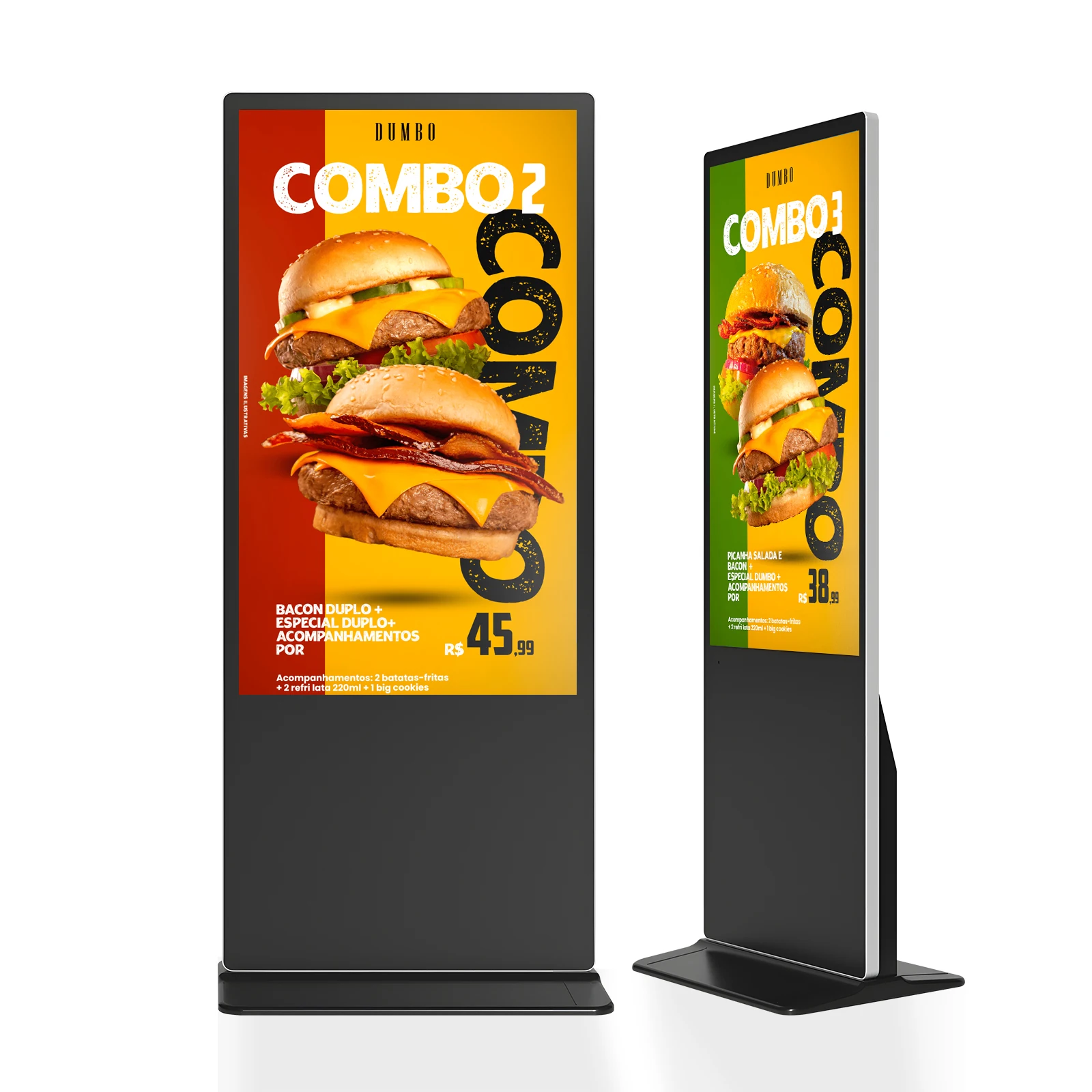 Floor Standing Commercial LCD Advertising Display 43 Inch Digital Signage Kiosk Movable Base for Retail Store Subway Airport Use