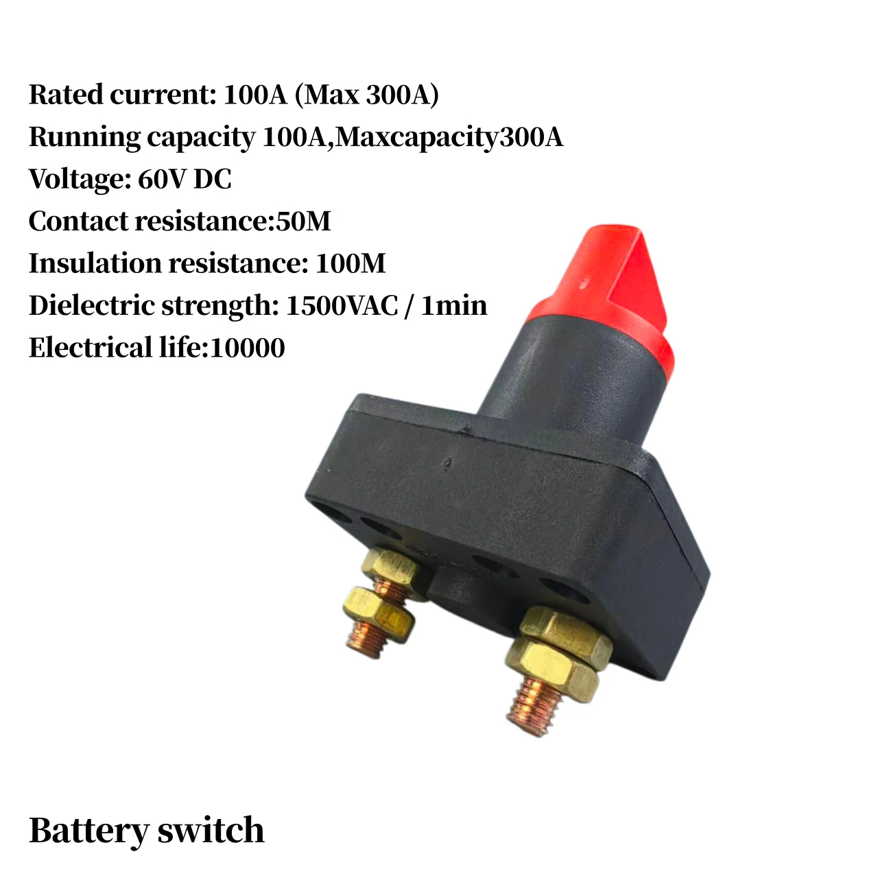 Battery Disconnect Switch 100A Car Battery Isolator Cut Off Switch For Trucks RV & Marine Anti-Leakage Power Shut Off