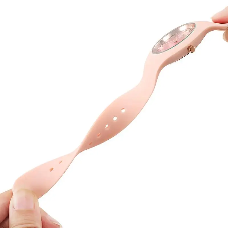 ساعة كوارتز متعددة الاستخدامات للسيدات، ساعة عصرية للفتيات، حزام مطاطي، مقاس كامل، 40 ملم، للطلاب والأزواج، صديقة للبشرة #2