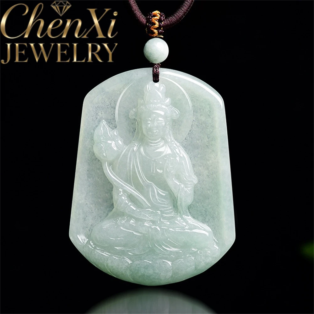 

Natural Myanmar Genuine A-Grade Ice Jadeite Bodhisattva Jade Pendant Of The Horse Zodiac Guardian Spirit Male/Female Main Deity