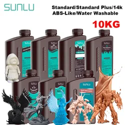 SUNLU 10KG ABS-Like/ Standard / Water-Wash/PA-Like/ 14K High Precision Resin 405nm Rapid UV-Curing Photopolymer Resin 1KG/Bottle