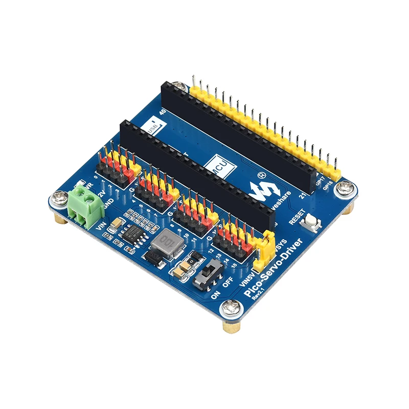 

Raspberry Pi Pico Servo Driver Module 16-Channel Outputs 16-Bit Resolution Controlling Robotic Arm Hexapod Walker for RPI Pico