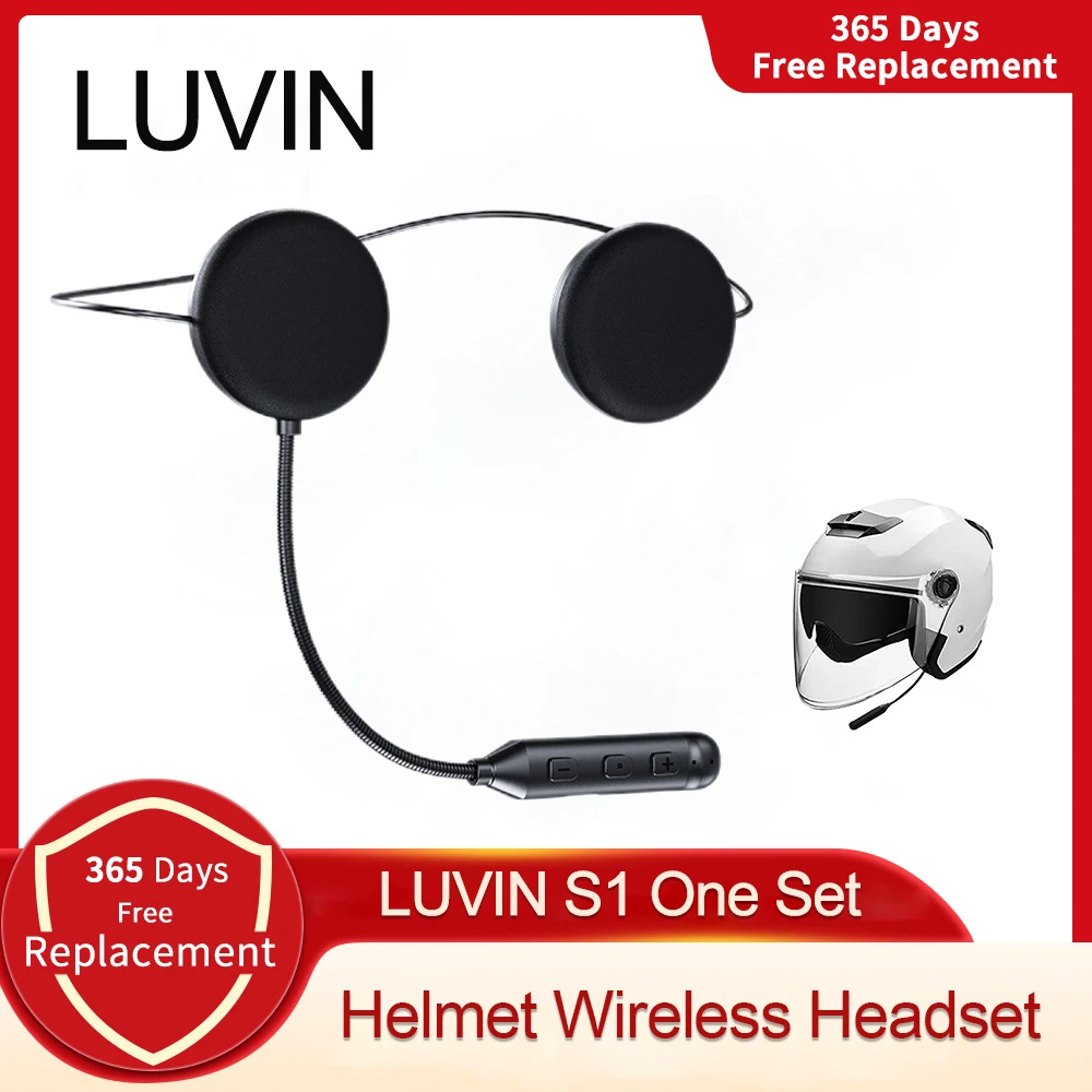 LUVIN S1 Motorcycle Helmet Headset Bluetooth Headphones BT Wireless Moto Stereo Interphone Handsfree Freedconn Long battery