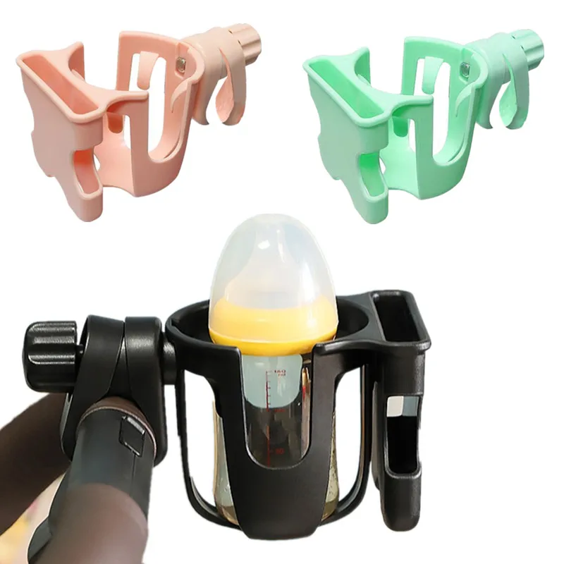 Baby Stroller Accessories Cup Holder with Phone Holder 2-in-1 Adjustable Feeding Bottle Holder Pushchair Water Cup Organizer