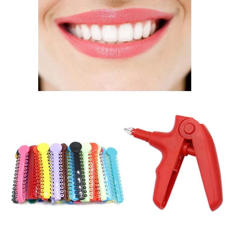 Dental Orthodontic Ligature Ring Colorful Elastic Rubber Bands Orthodontic Bandage Gun Dentist Lab Tools