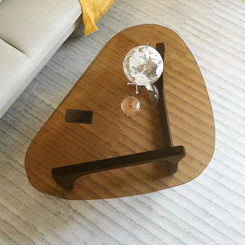 Nordic Tempered Transparent Glass Coffee Table Living Room Small Apartment Luxury Minimalist Tea Table Hall Design Furniture HY