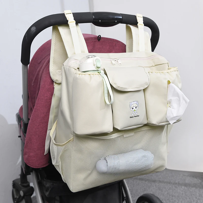 

Women’s Large Capacity Oxford Diaper Bag, Fashionable Baby Stroller Hanging Organizer with Multiple Pockets, Mom Tote for Travel