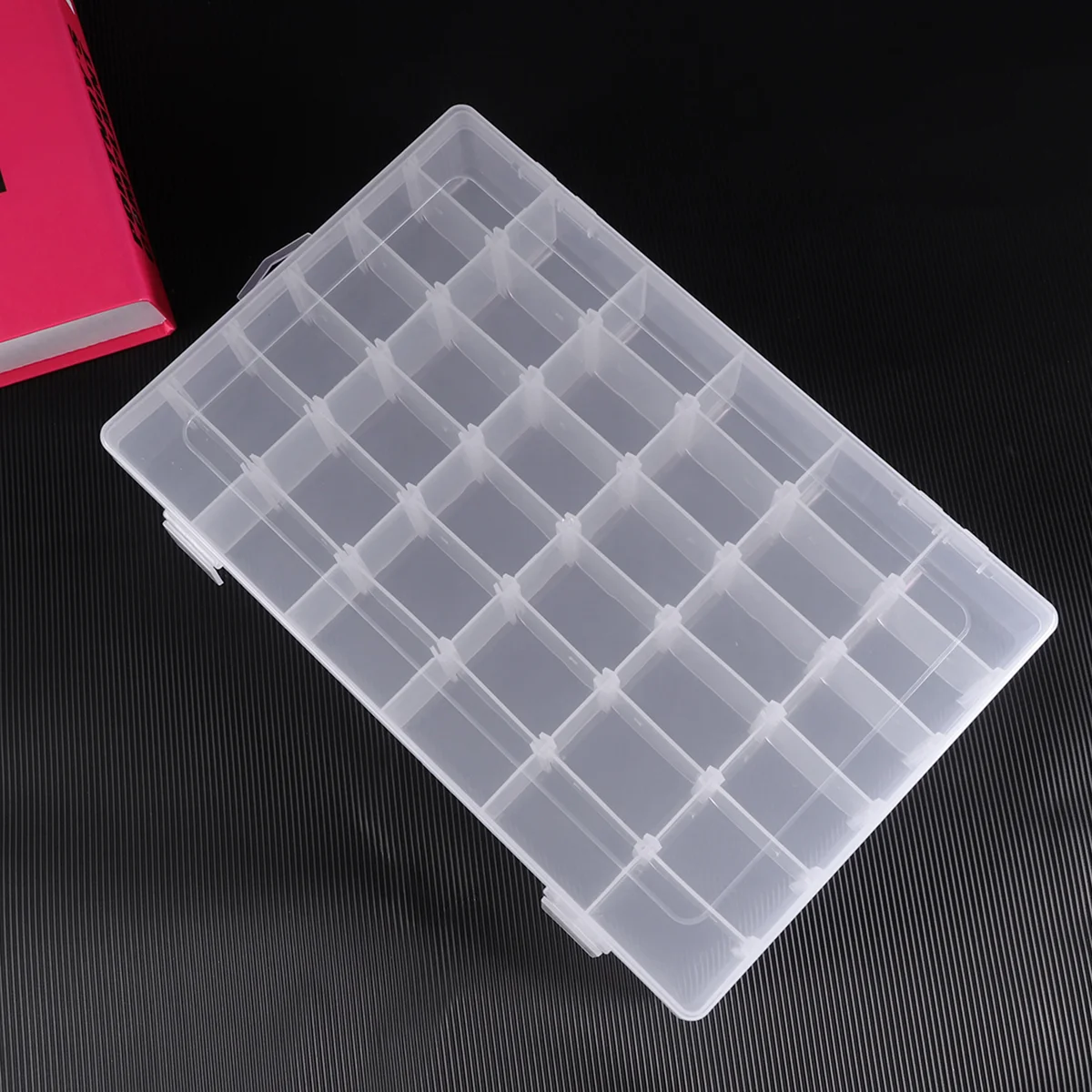 

OULII 36-Grid Clear Hard Plastic Adjustable Jewelry Organizer Box Storage Container Case with Removable Dividers (Transparent)