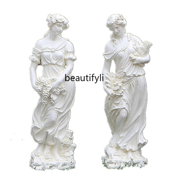 

European figure plaster statue door ornament four seasons large resin fiberglass art model floor garden sculpture