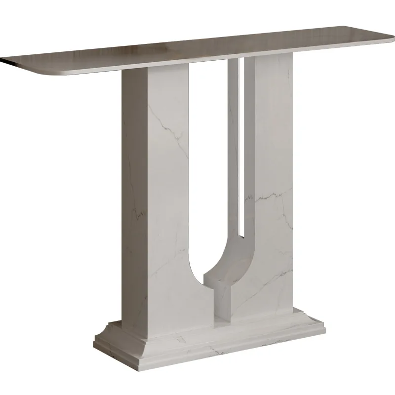 Italian entrance cabinet light luxury style simple modern ultra-narrow 30CM table with light new Chinese slate entrance table