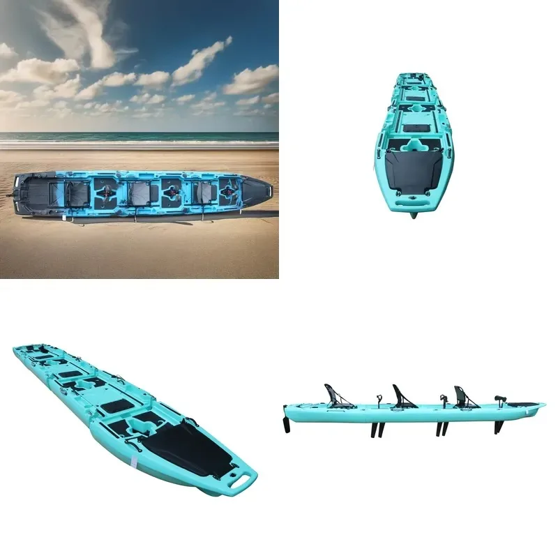 2026 Hot Sale Modular 5.6m Inflatable Pedal Fishing Kayak with CE Certified Detachable Folding & Trolling Motor Kayak for 1 2 3