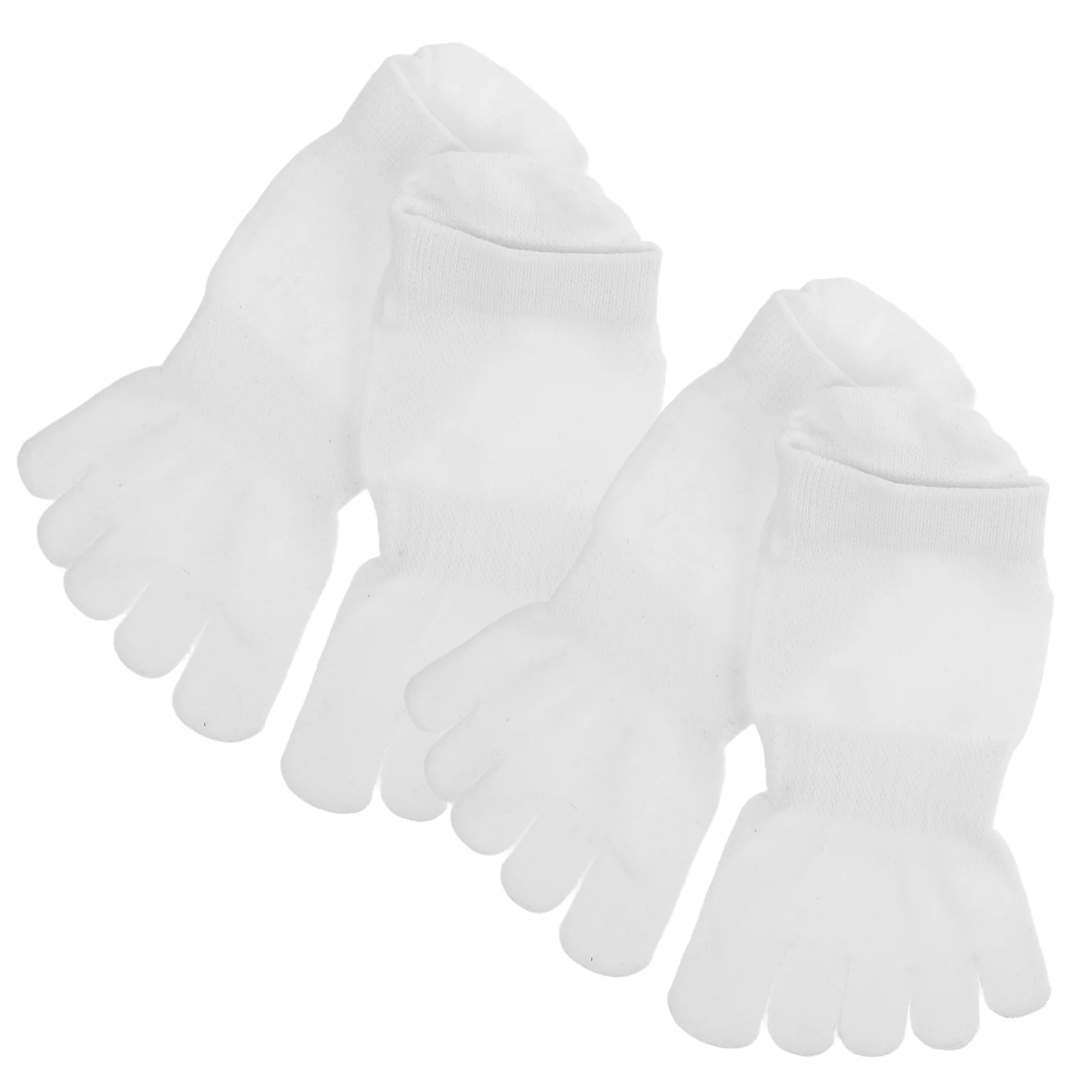 

2pcs Men's Five Toe Socks Compression Crew Ankle Breathable Anti-skid Cotton Bunion Athletic Running Barefoot Short Tube Design