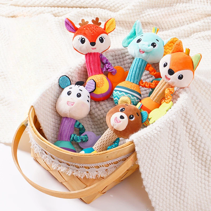 

Newborn Baby Toy 0-12 Months Baby Socks Toys Baby Rattles Toys Animal Socks Wrist Strap Rattle Infant Foot Socks Bug Wrist Strap