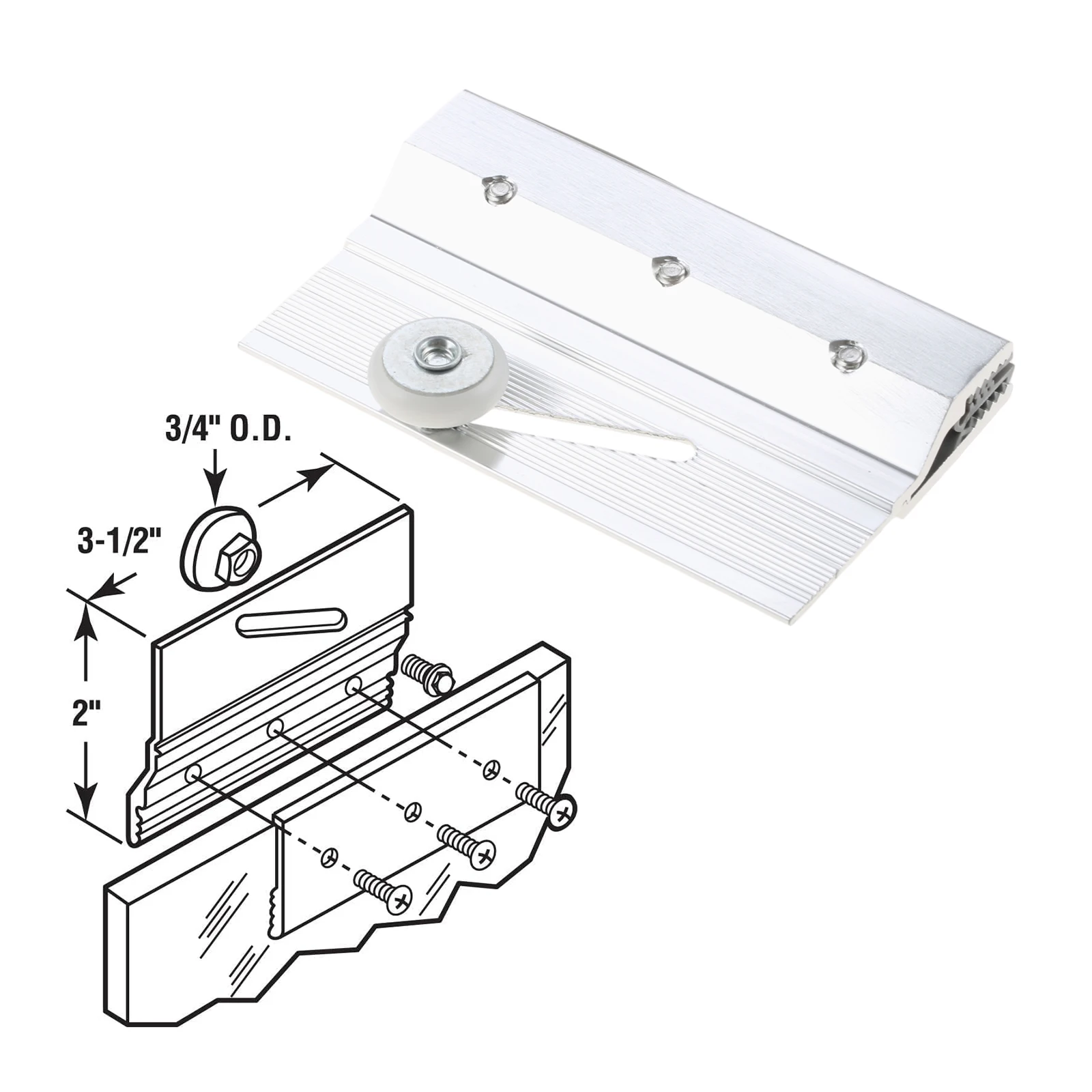 4pcs Aluminum Frameless Shower Door Roller Assemblies 3/4inch Ball Bearing Round Wheel for Glass Panels Up To 1/4 Inch Thick
