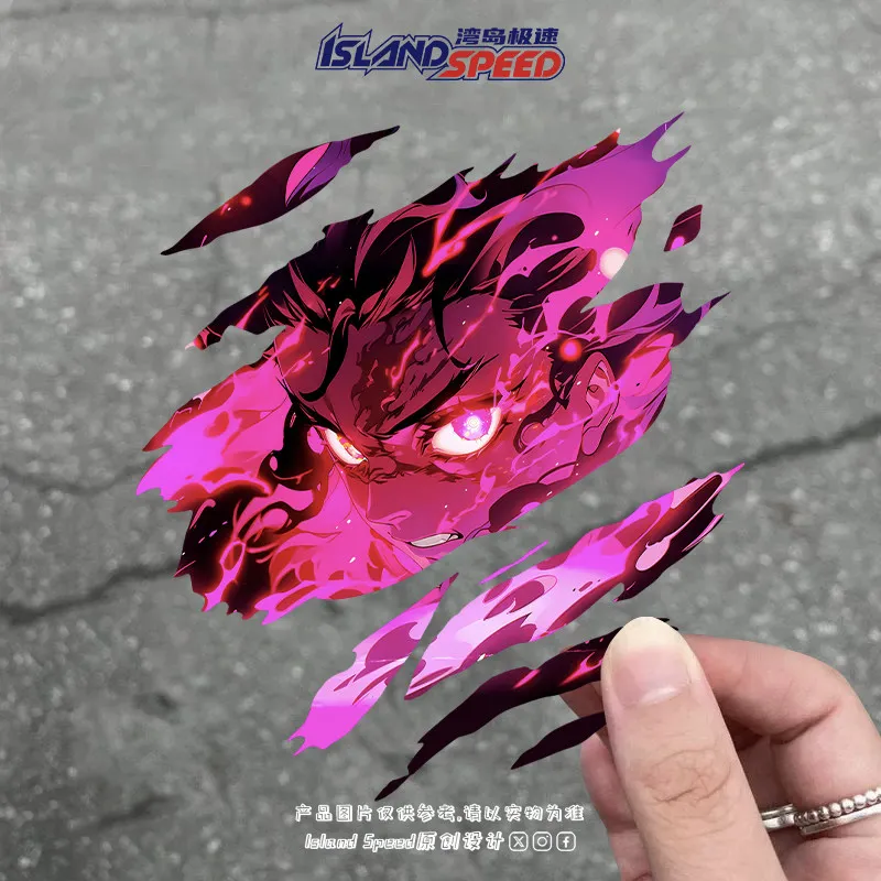 

Super Burning Ghost Extinction Blade Stovetop Tanjiro Tear Car Sticker Personality Creative Body Decoration Waterproof Sticker