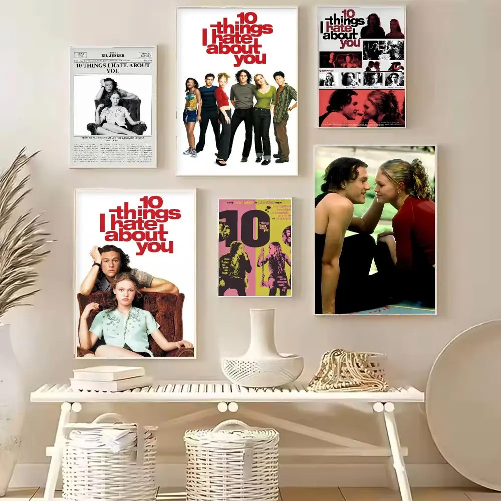 Romantic Comedy 10 Things I Hate About You Painting Calligraphy Stylish Canvas Poster Wall Art for Home Decor Gift