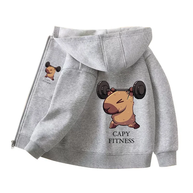 Capybara Zipper Hoodies Mäntel Mädchen junge Sweatshirt Kleidung Herbst Winter Langarm Harajuku Pullover Casual Mit Kapuze Tops Geschenk