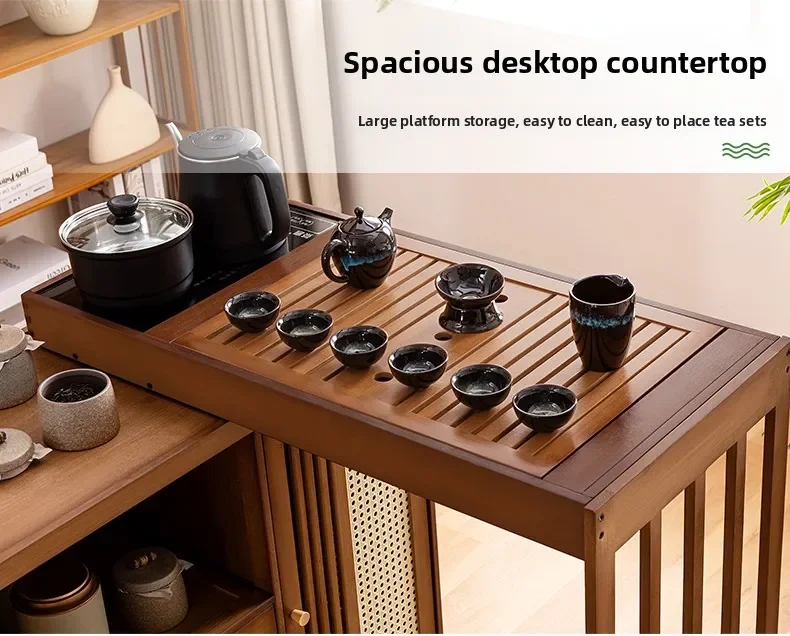 2025 Hot Selling Portable Tea Table with Heating Kettle for Home Balcony Tea Ceremony