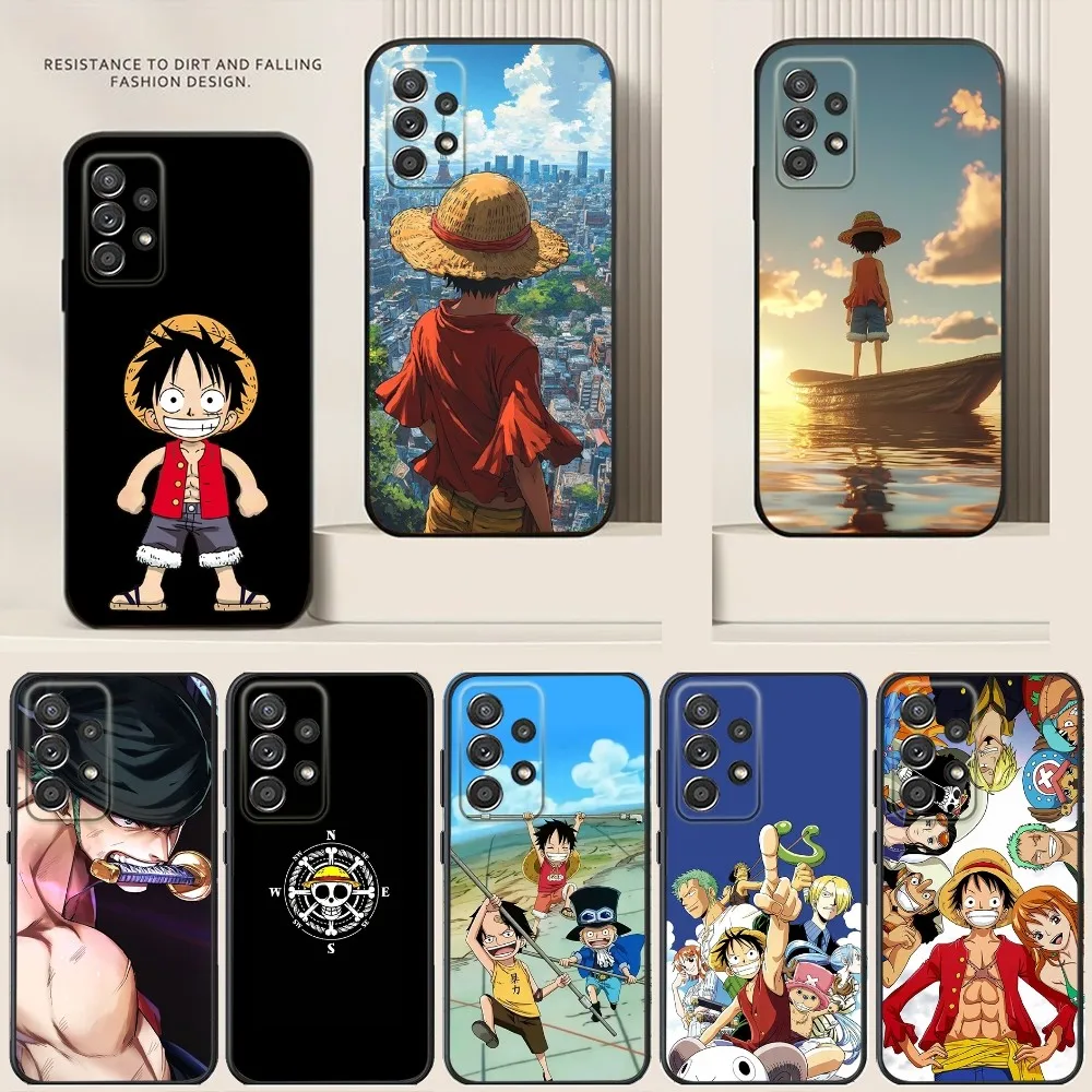 One P-Piece Luffy-Zoro Phone Case For Samsung S24,S21,S22,S23,S30,Ultra,S20,Plus,Note,10,9,5G Black soft silicone case