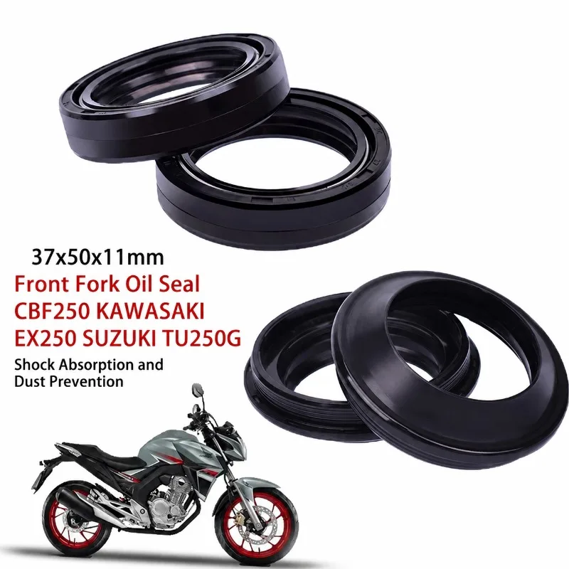 37x50x11 Motorbike Front Damper Oil Sealing Ring Dust Proof Wiper Collar Suspension Fork Leakage Stop Rubber Gasket Two-wheeler