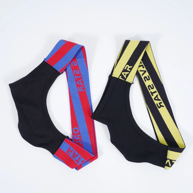 Men Jockstrap Underwear High Elastic Cotton Thongs with Colorful Stripe Waistband Breathable Comfortable Athletic Underpants - view 3