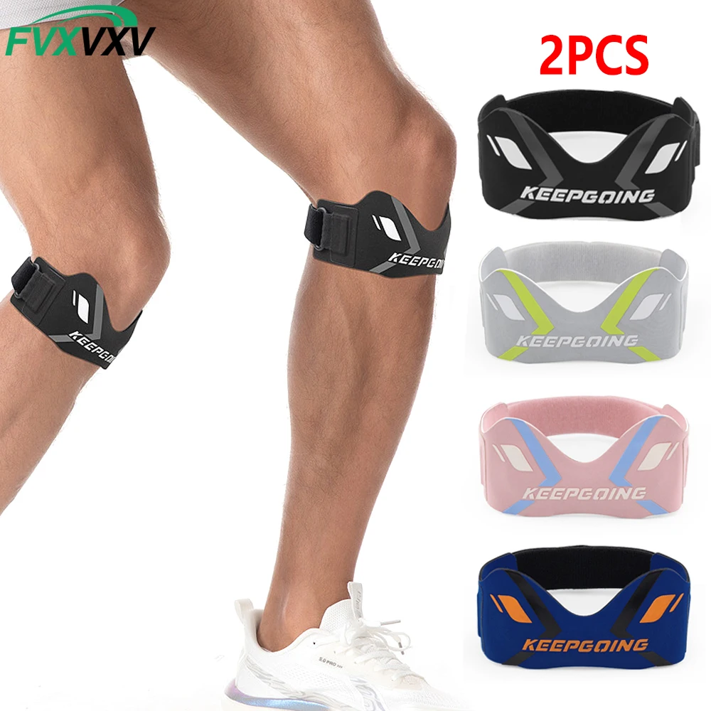2 Stück Patellasehnen-Stützband, verstellbares Patella-Band, Stabilisator, Kniebandage für Sprungknie, Sehnenentzündung, Basketball, Sport