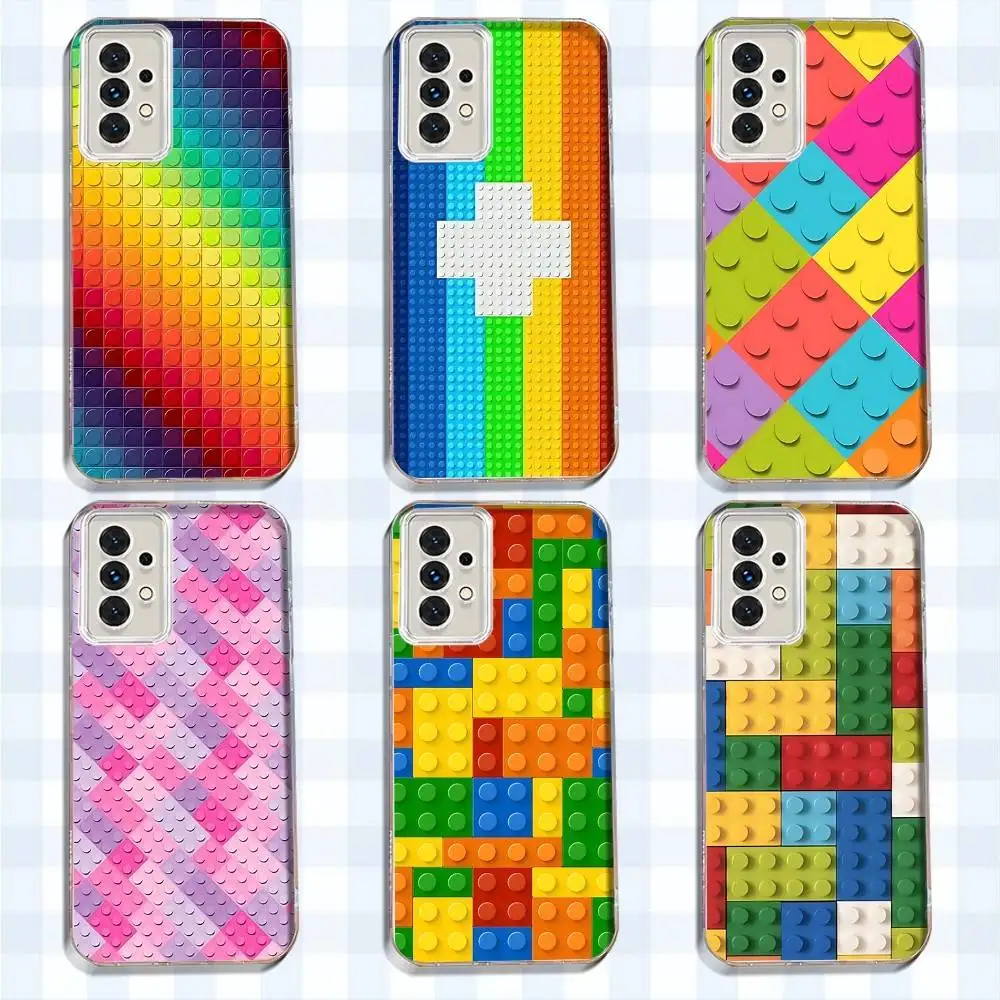 

colorful B-Bricks background Phone Case For Samsung S30,S25,S24,S23,S21,S22,S20,S10,5G,FE,lite,PIus,Ultra Transparent Cover