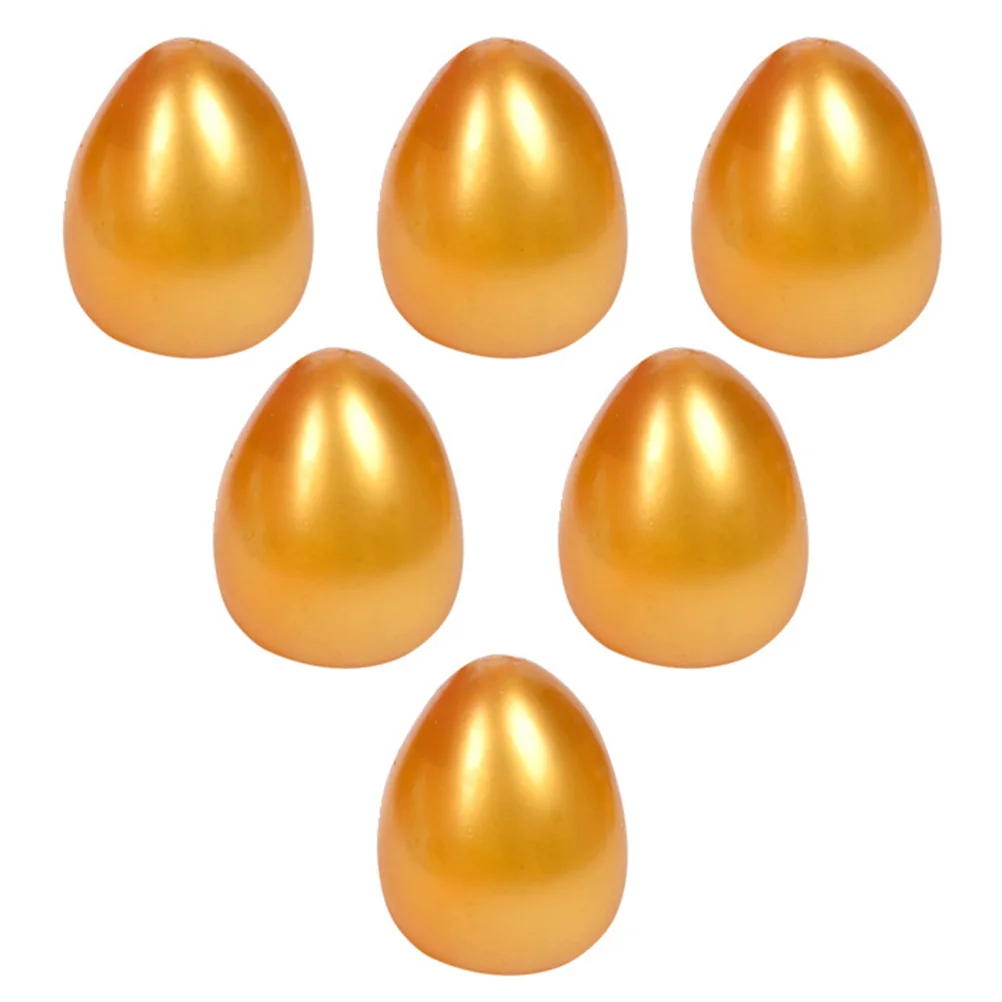 6 Pcs Egg Children’s Toys Vent Fake Eggs 6X5X5CM Golden Squeezing
