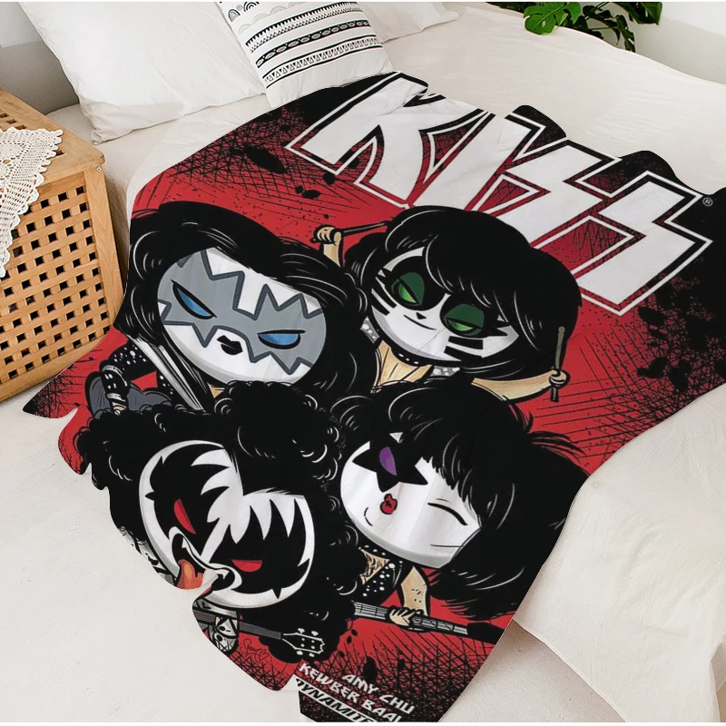 

Fleece Blanket Sofa Winter Warm Kiss Rock Band Microfiber Bedding King Size Knee Bed Camping Nap Throws Fluffy Soft Blankets