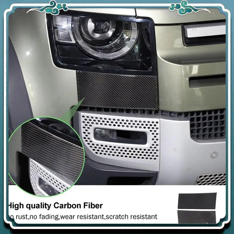 

ABTU-Carbon Fiber For Land Rover Defender 90 110 130 2020-2024 Headlight Lower Panel Cover Trim Exterior Accessories