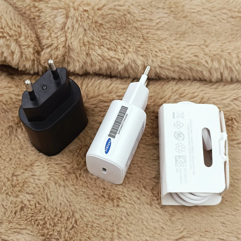 EP-TA800 Samsung 25W Super Fast Charger EU/US Power Adapter Dual Type C Cable For Galaxy ZFlip 3 4 5G S23 S22 S21 Ultra Note 10+