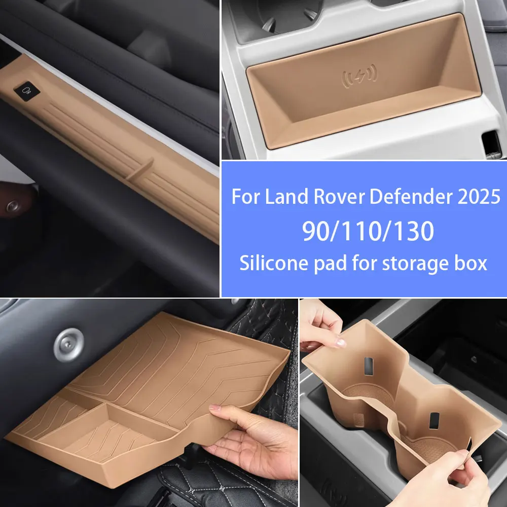 

For 2025 Land Rover Defender 90/110/130 in car storage box silicone protective pad, central control water cup instrument panel