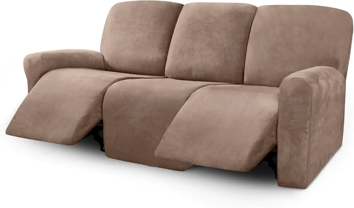 

Velvet 8-Pieces Recliner Sofa Covers Stretch Reclining Couch Covers for 3 Cushion Reclining Sofa Slipcovers Furniture Co
