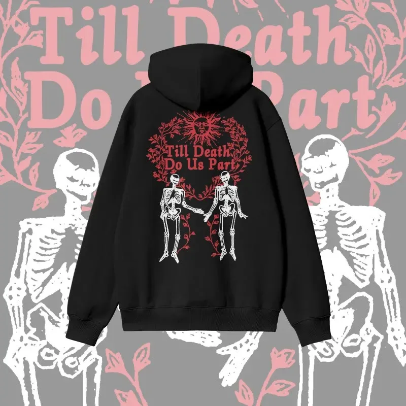 

2025 Осень и зима унисекс Хлопковая толстовка с принтом «Толл Смерть сделать нас» Высококачественная роскошь для мужчин и женщин Топ Y2k