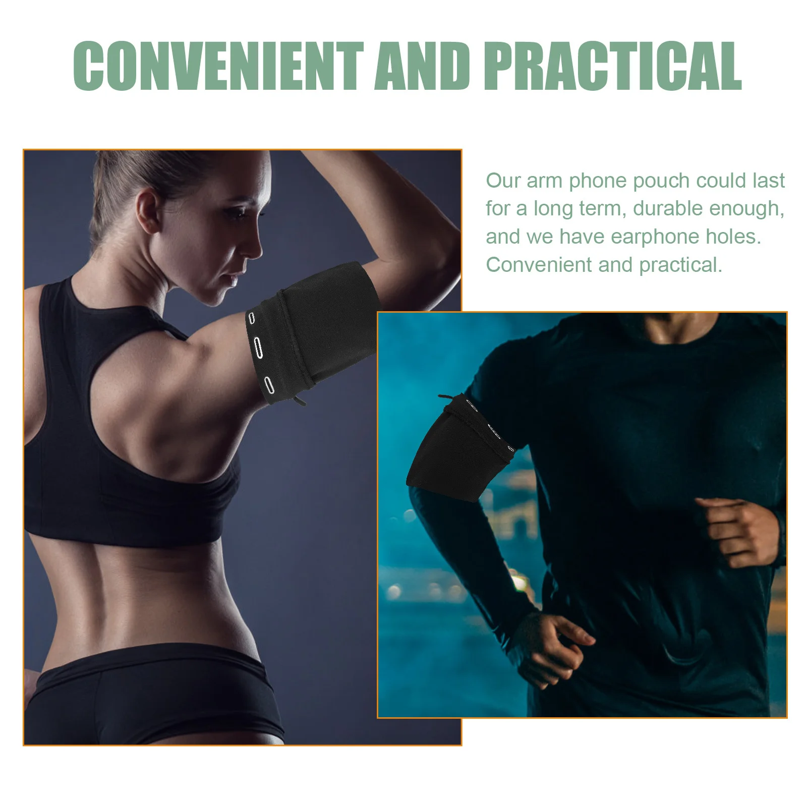 

Arm Phone Sleeve Bag for Sports Running Gym Outdoor Activities High Performance Waterproof Design Cellphone Holder with Earphone