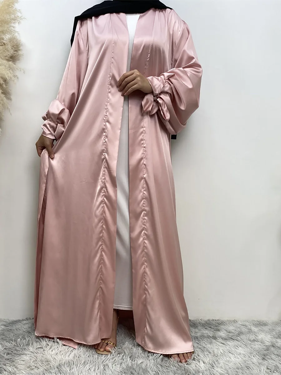 

Modest Abayas For Women Kimono Turkey Kaftan Islamic Clothing Ramadan Femme Musulmane Cardigan Caftan Marocain Muslim Satin Robe