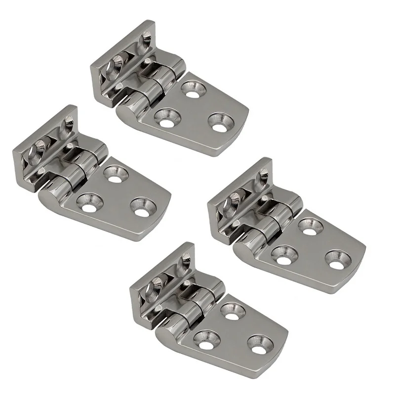 2PCS Stainless Steel 316 Hatch Flush Mount Right Angels Boat Hinges With 5 Holes 54mm 66mm Marine Yacht Hardware Accessories