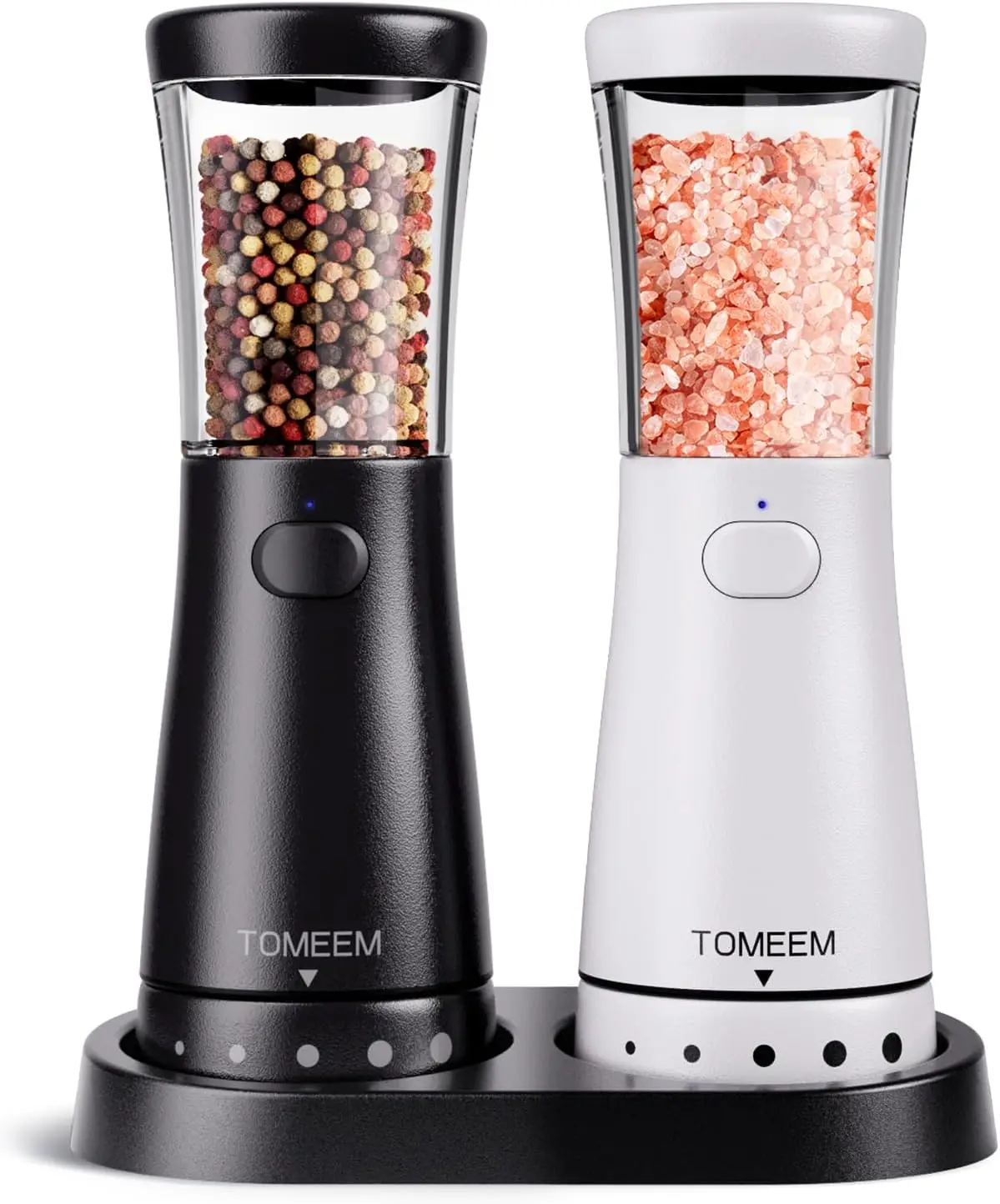 

Rechargeable Salt & Pepper Grinder Set, Large Capacity, Adjustable Coarseness, LED Light