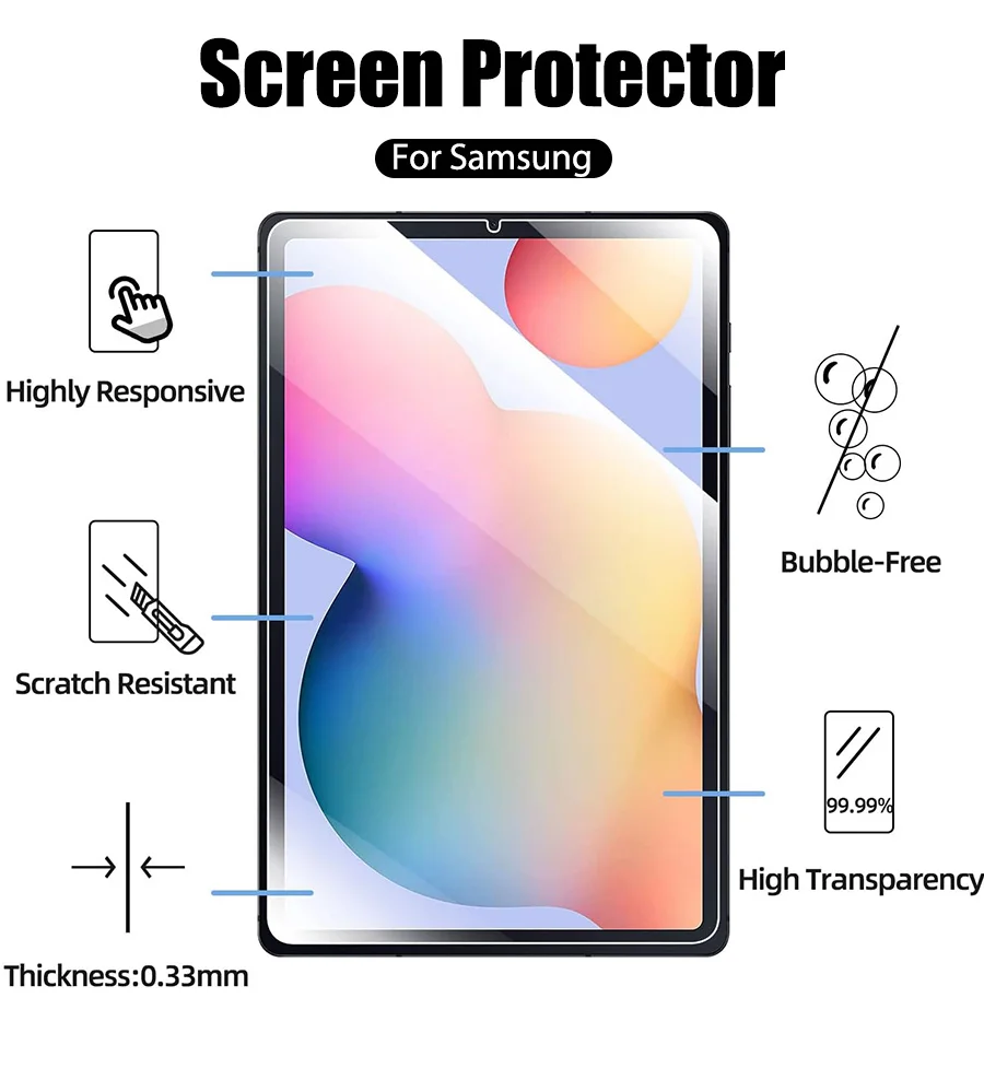 2 Stück HD kratzfeste Displayschutzfolie aus gehärtetem Glas für Samsung Galaxy Tab S6 Lite 10.4 2024 2020 2022, Displayschutzfolie – Detail 3